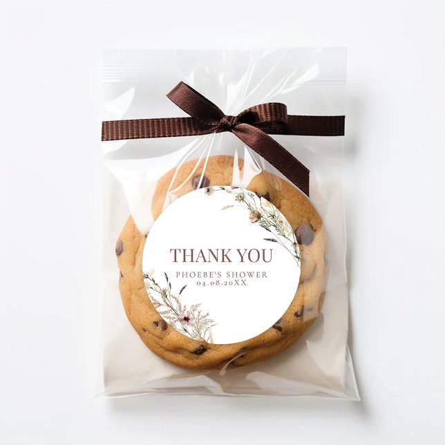 Adesivo Vinheta de Favor do Chá de panela de Flor Selvagem (Criador carregado)