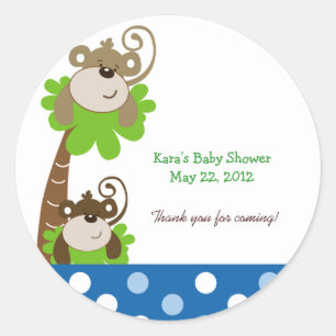 Adesivo Vinheta de favoritos personalizada (AZUL) MONKEY T