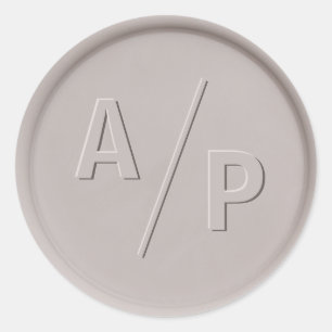 Adesivo Vinheta de fecho de cera de argila inicial monogra