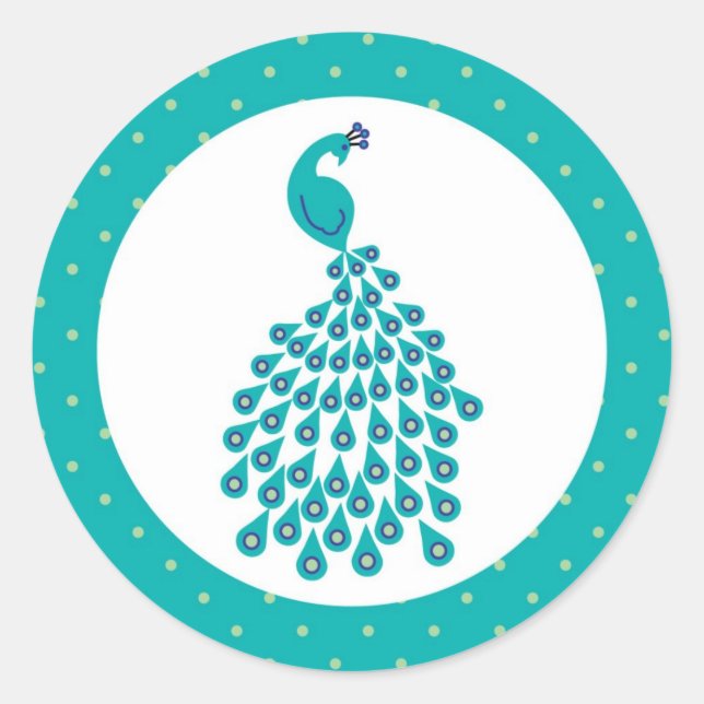 Adesivo Vinheta de fecho de Envelope Peacock (Frente)