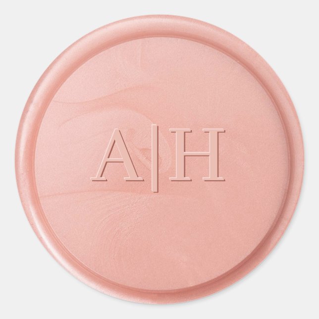 Adesivo Vinheta de fecho de Rosa inicial monograma (Frente)
