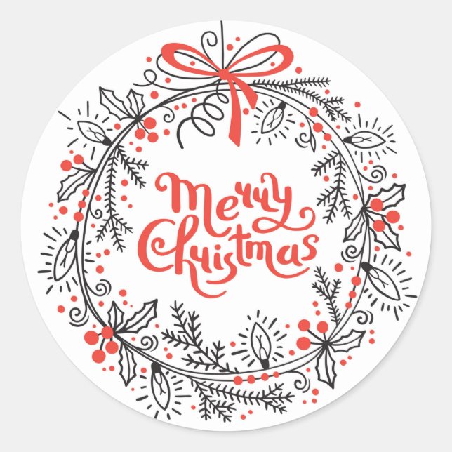 Adesivo Vinheta de feliz de Natal (Frente)