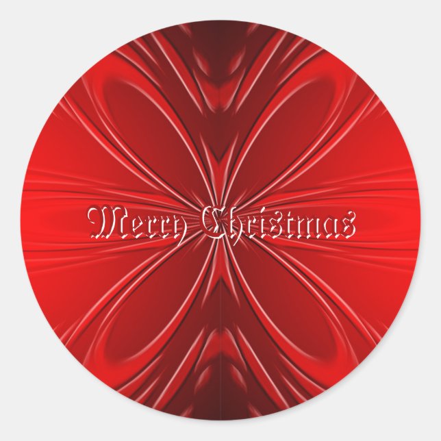 Adesivo Vinheta de Feriado Floral Vermelho (Frente)