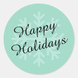 Adesivo Vinheta de feriados felizes da Ronda de Teal Suave