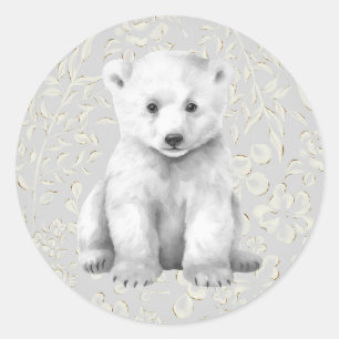 Adesivo Vinheta de férias de inverno do Urso Polar Ártico