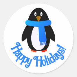 Adesivo Vinheta de férias de pinguim