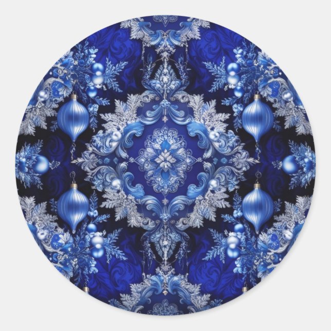 Adesivo Vinheta de férias decorativa azul (Frente)