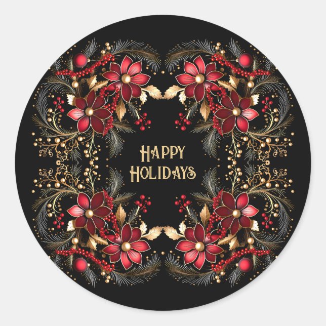 Adesivo Vinheta de Férias Vermelhas Decorativas (Frente)