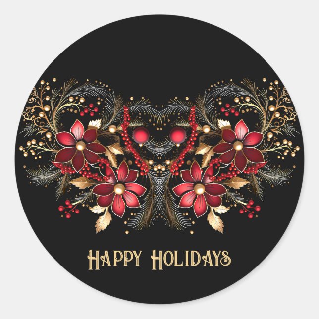 Adesivo Vinheta de Férias Vermelhas Decorativas (Frente)