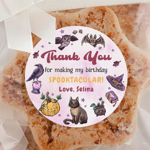 Adesivo Vinheta de Festa de aniversário de bruxa do Hallow