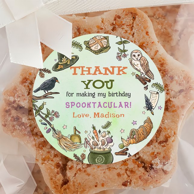 Adesivo Vinheta de Festa de aniversário de bruxas (Criador carregado)