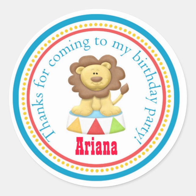 Adesivo Vinheta de Festa de aniversário de Circo Carnival (Frente)