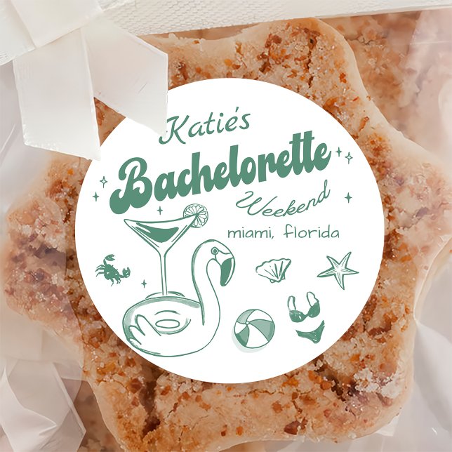 Adesivo Vinheta de Festa de solteira de praia de última to (Criador carregado)