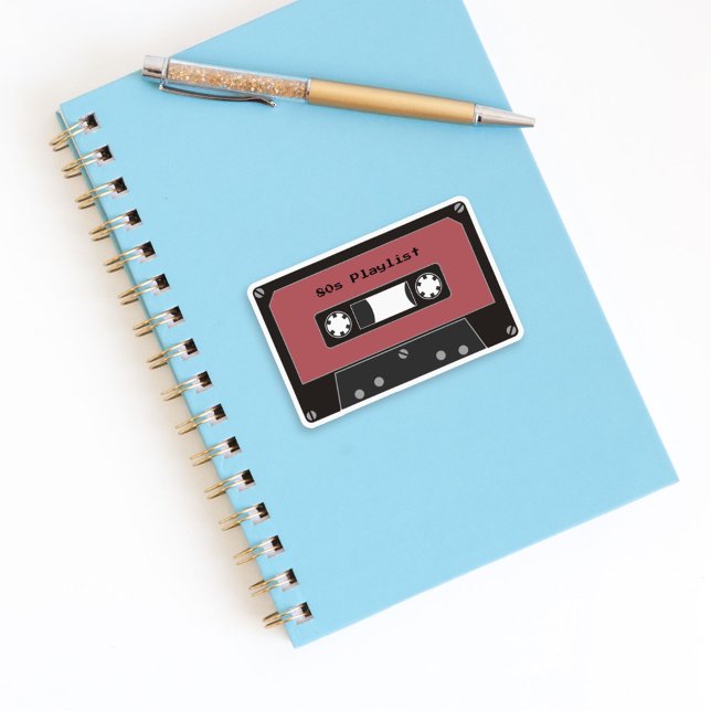 Adesivo Vinheta de fita adesiva (Red Cassette Tape Sticker)