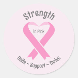 Adesivo Vinheta de Fita Rosa de Consciência do Cancer da M