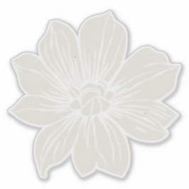 Adesivo Vinheta de Flor Branco