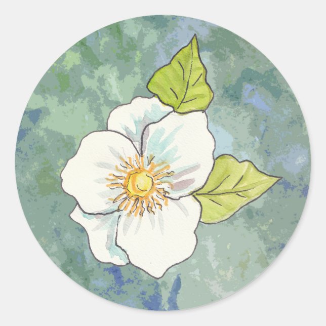Adesivo Vinheta de Flor Branco (Frente)