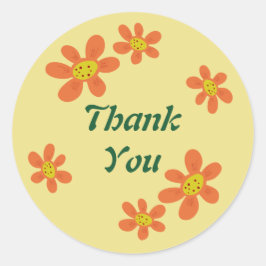 Adesivo Vinheta de Flor Laranja