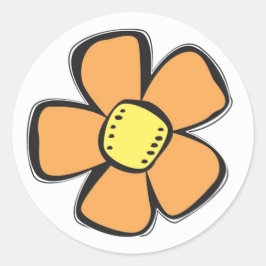 Adesivo Vinheta de Flor Laranja