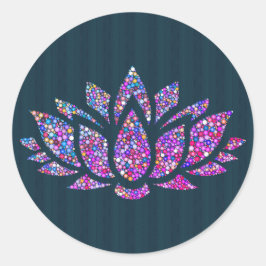 Adesivo Vinheta de Flor Tranquilo Teal e Rainbow Lotus