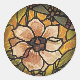 Adesivo Vinheta de flores de vidro retido