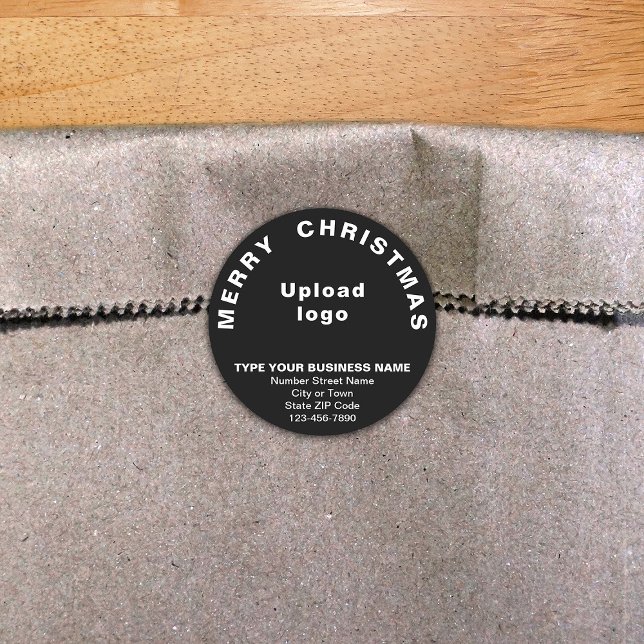 Adesivo Vinheta de Forma Arredondada de Natal Preto (Criador carregado)