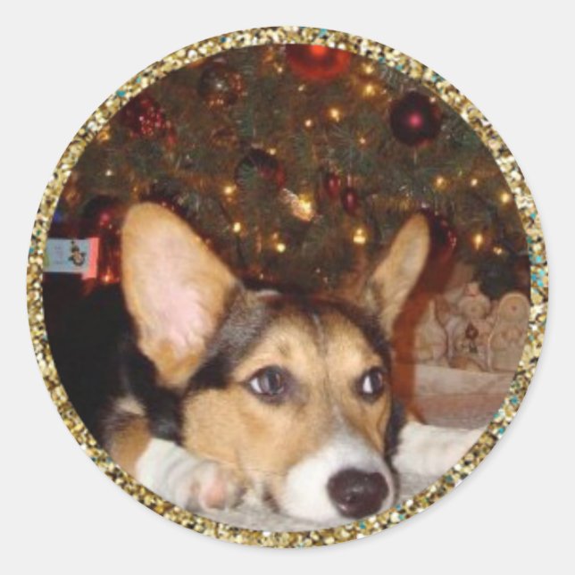 Adesivo Vinheta de Fotografias com Glitter Dourado (Frente)