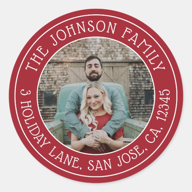 Adesivo Vinheta de Fotografias da Família Natal (Frente)