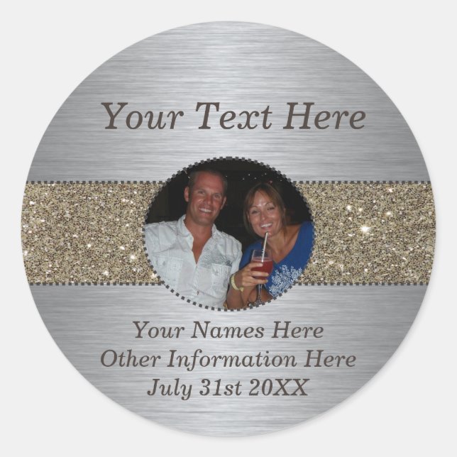 Adesivo Vinheta de Fotografias Personalizada Silver e Glit (Frente)