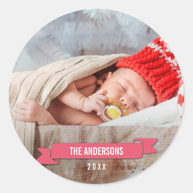 Adesivo Vinheta de fotos de Natal Merrier (Frente)