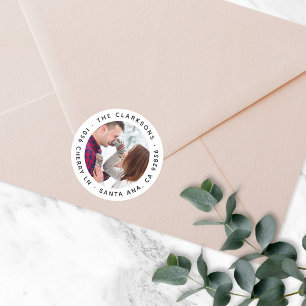 Adesivo Vinheta de Fotos Redonda Clássica do Endereço de