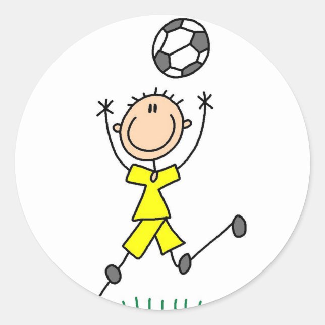 Adesivo Vinheta de futebol dos meninos amarelos (Frente)