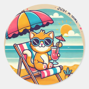 Adesivo Vinheta de Gato Bonito