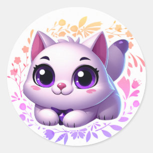 Adesivo Vinheta de gato bonito