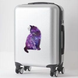 Adesivo Vinheta de Gato com Espaço Roxo