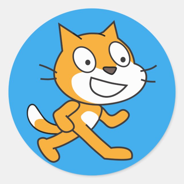 Adesivo Vinheta de Gato de Arranque (Azul) (Frente)