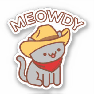 Adesivo Vinheta de Gato MEOWDY
