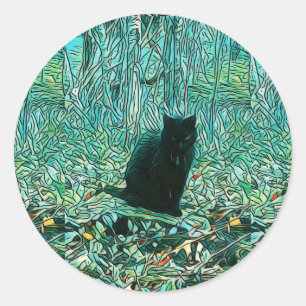 Adesivo Vinheta de Gato Preto