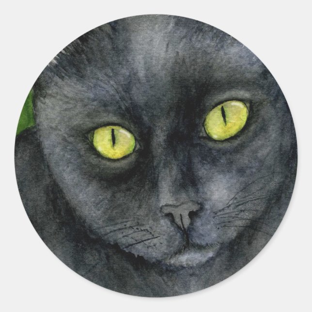 Adesivo Vinheta de Gato Preto (Frente)