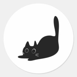 Adesivo Vinheta de Gato Preto e Bonito