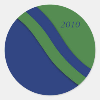Adesivo Vinheta de Graduação de Onda Verde Azul