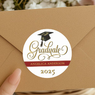 Adesivo Vinheta de Graduação de Script Elegante