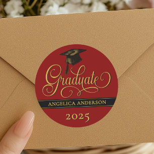 Adesivo Vinheta de Graduação de Script Elegante