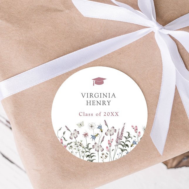 Adesivo Vinheta de Graduação Floral Pastel (Pastel Floral Graduation Sticker by Painted Paperie
)