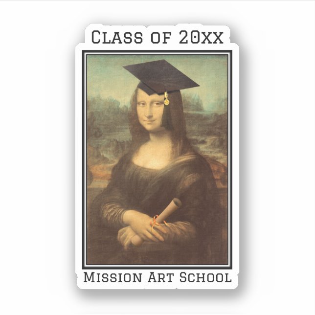 Adesivo Vinheta de graduação Mona Lisa (Frente)
