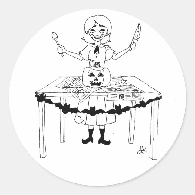 Adesivo vinheta de Halloween (Frente)