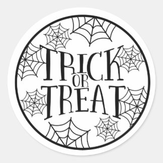 Adesivo Vinheta de Halloween de Truque ou Tratar