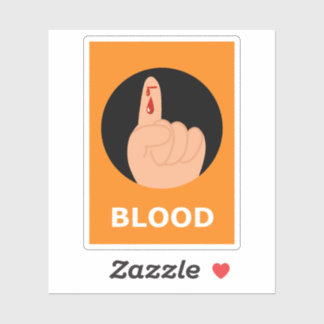 Adesivo Vinheta de Halloween do SANGUE