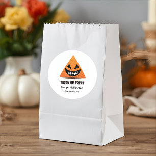 Adesivo Vinheta de Halloween - Rosto de Abóbora de Triângu
