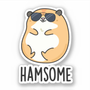 Adesivo Vinheta de Hamster Bonito e Bonito